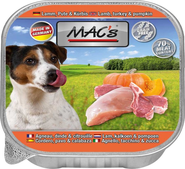 MAC's Dog Schale mit Lamm, Pute & Kürbis (getreidefrei)