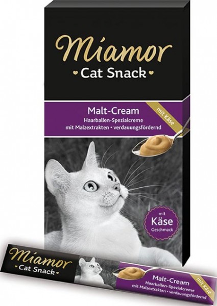 MIAMOR Cat Snack Malt-Cream mit Käse - 6x15g