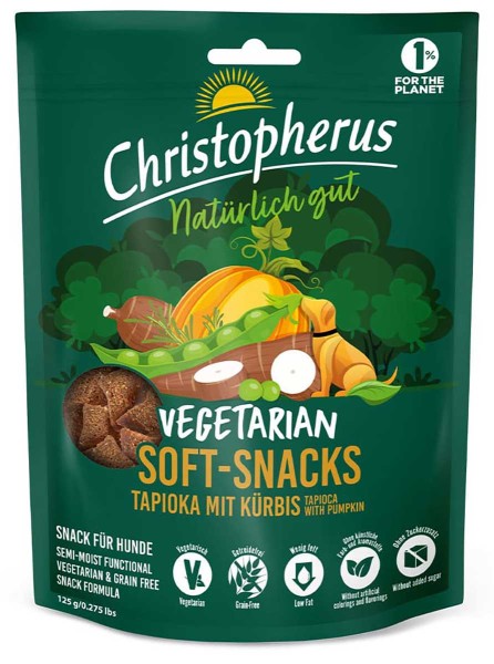 Christopherus Hundesnack Vegetarian - Soft Snacks Tapioka mit Kürbis