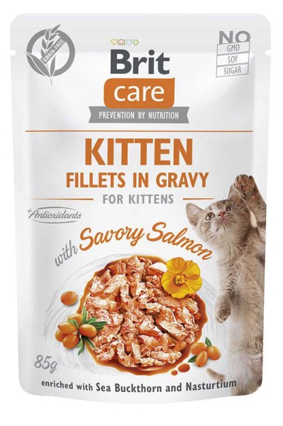 Brit Care Cat Pouch - Filets in Soße mit Lachs - Kitten