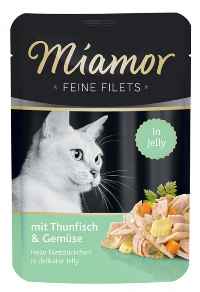 MIAMOR Feine Filets in Jelly Pouchbeutel mit Thun &amp; Gemüse - 100g
