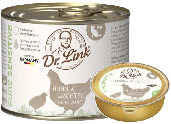 Dr. Link Katzenfutter Pure Sensitive Huhn & Wachtel