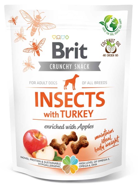 Brit Dog Crunchy Snack INSEKT mit Truthahn - 200 g