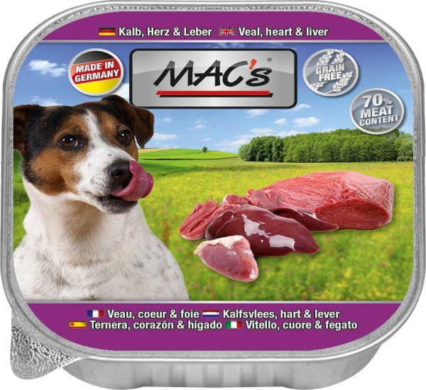 MAC's Dog Schale mit Kalb, Herz & Leber (getreidefrei)