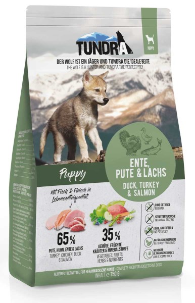 Tundra Hundefutter Puppy mit Pute - getreidefrei - 80 g Probe