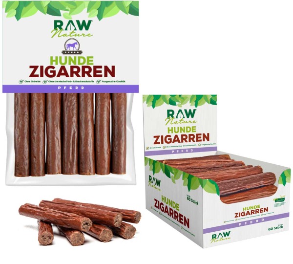 RAW Nature Hunde-Zigarre Pferd PUR, Monoprotein, hypoallergen & getreidefrei