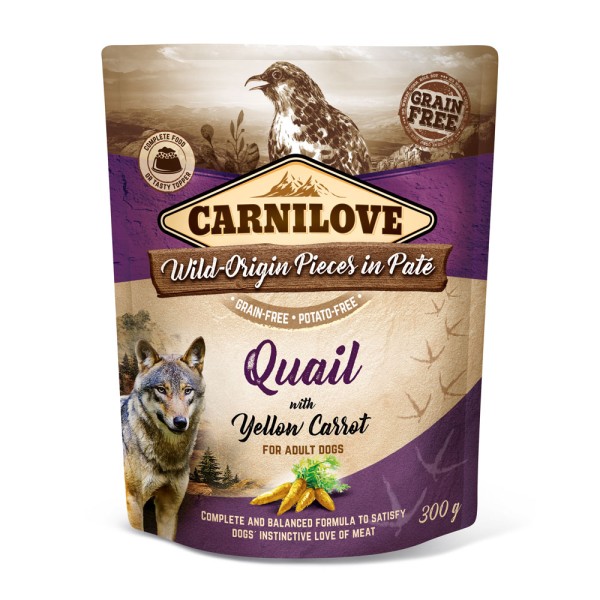Carnilove Hund Pouch Wachtel, Quail with Yellow Carrot