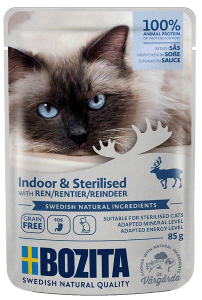 Bozita Cat Indoor & Sterilised mit Rentier in Soße