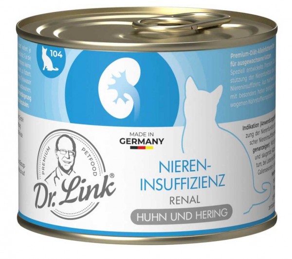 Dr. Link Katzenfutter Spezial-Diät Niereninsuffizienz, Renal Huhn und Hering