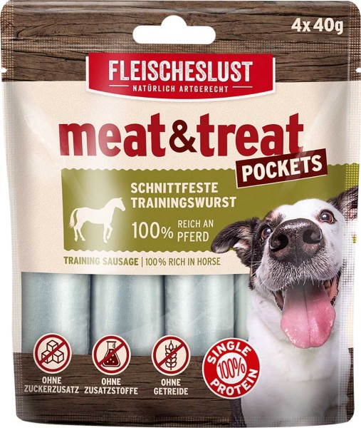 Fleischeslust meat & treat Pockets Pferd 4 x 40g