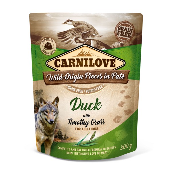 Carnilove Hund Pouch Ente, Duck with Timothy Grass