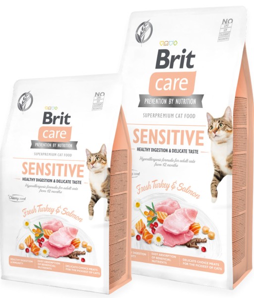 Brit Care Cat Trockenfutter - Sensitive - Pute & Lachs