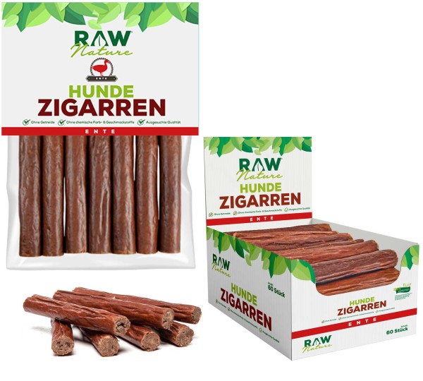 RAW Nature Hunde-Zigarre Ente PUR, Monoprotein, hypoallergen & getreidefrei