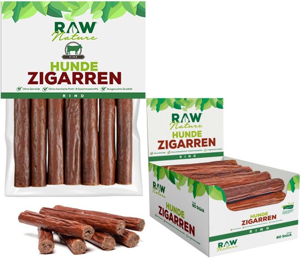 RAW Nature Hunde-Zigarre Rind PUR Monoprotein, hypoallergen & getreidefrei