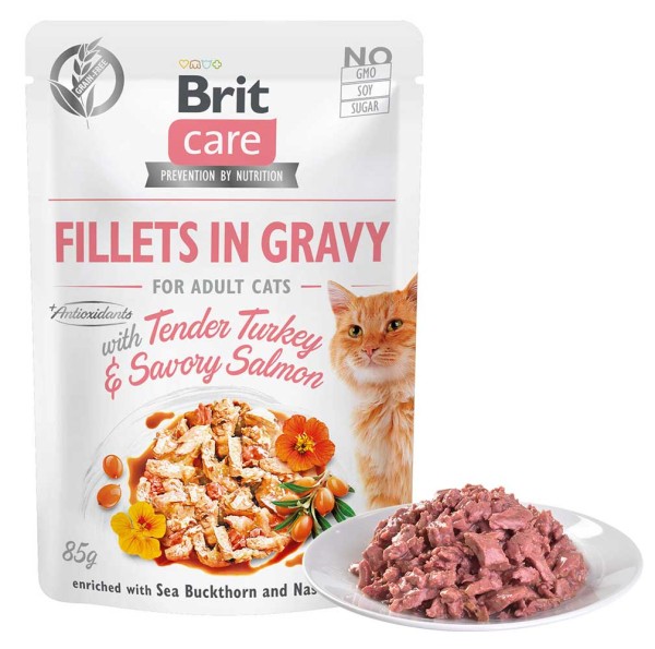 Brit Care Cat Pouch - Filets in Soße mit Pute &amp; Lachs