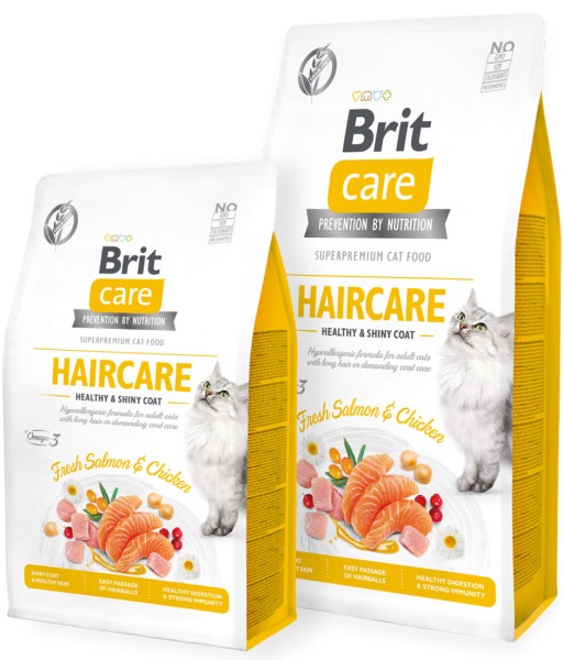 Brit Care Cat Trockenfutter - Haircare - Gesundes & glänzendes Fell