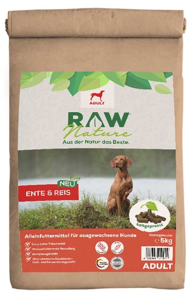 RAW Nature Trockenfutter ADULT mit Ente & Reis - 30g - PROBE