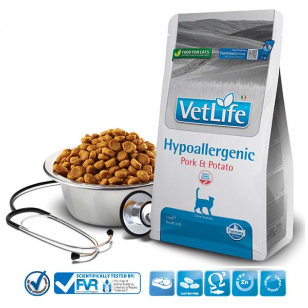 Farmina Cat VetLife Trockenfutter Hypoallergenic Schwein & Kartoffel