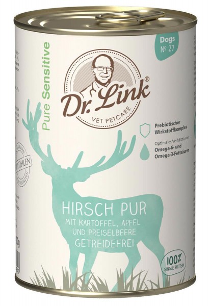 Dr. Link Hundefutter Pure Sensitive Hirsch pur mit Kartoffel