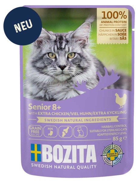 Bozita Cat Häppchen in Soße Senior 8+ mit Extra Huhn