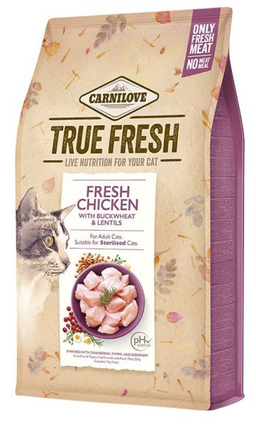 Carnilove Cat True Fresh, Trockenfutter mit frischem Huhn - Fresh Chicken