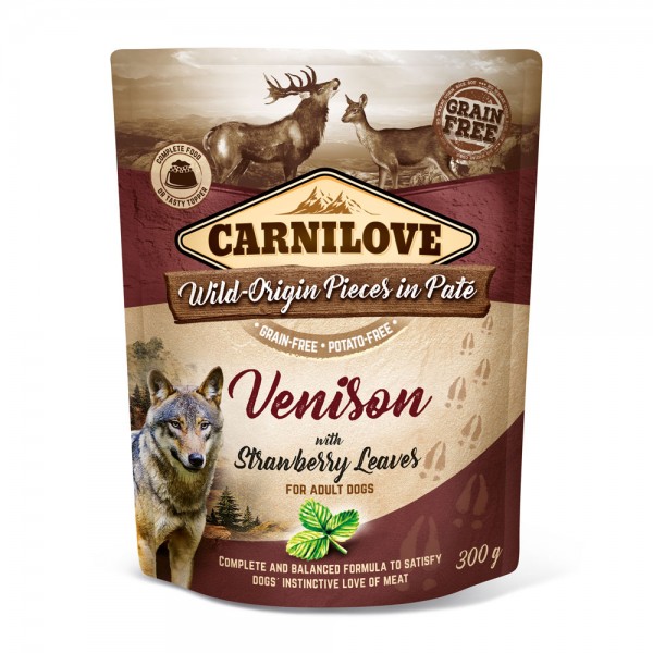 Carnilove Hund Pouch Hirsch, Venison with Strawberry Leaves