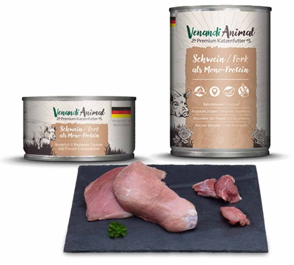 Venandi Animal Nassfutter mit Schwein als Monoprotein