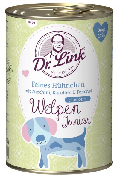Dr. Link Hundefutter Welpe Junior Feines Hühnchen