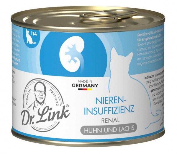 Dr. Link Katzenfutter Spezial-Diät Niereninsuffizienz, Renal Huhn und Lachs