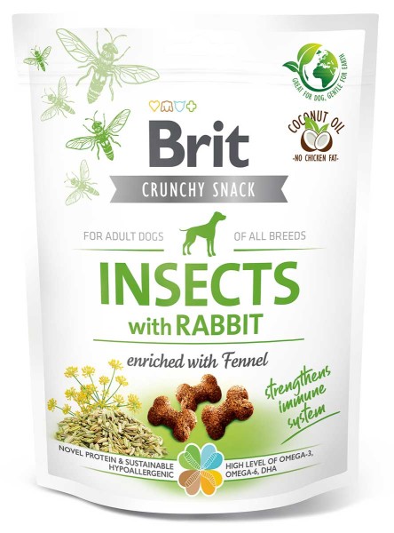 Brit Dog Crunchy Snack INSEKT mit Kaninchen - 200 g