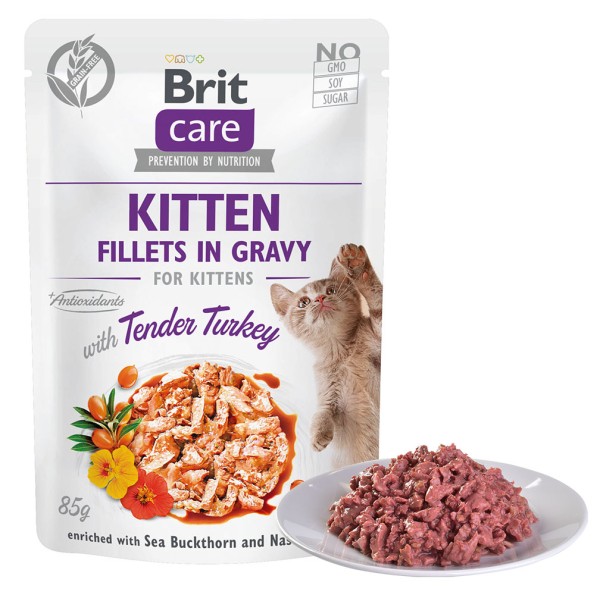 Brit Care Cat Pouch - Filets in Soße mit Pute - Kitten