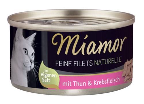 MIAMOR Feine Filets Naturelle mit Thun &amp; Krebsfleisch - 80g