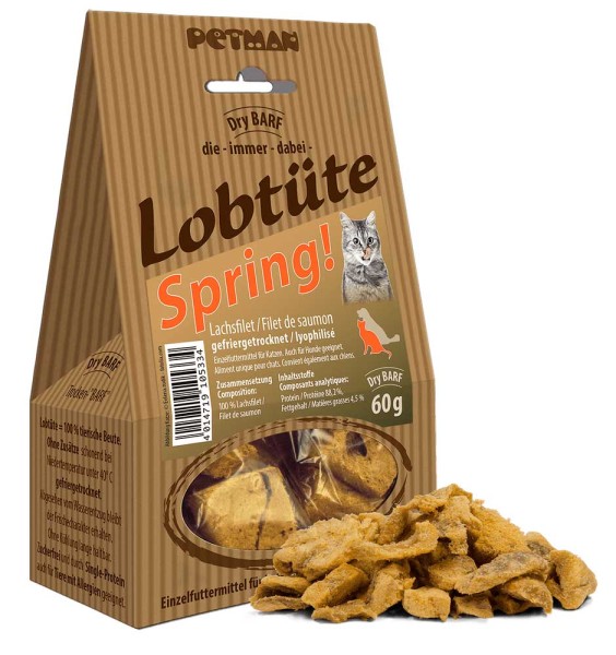 Petman Lobtüte - Spring! - Lachsfilet gefriergetrocknet, Katze