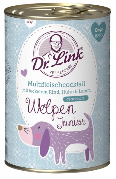 Dr. Link Hundefutter Welpe Junior Multifleischcocktail