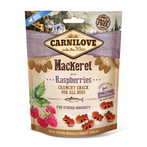 Carnilove Hund Crunchy Snack Makrele, Mackerel with Raspberries 200 g