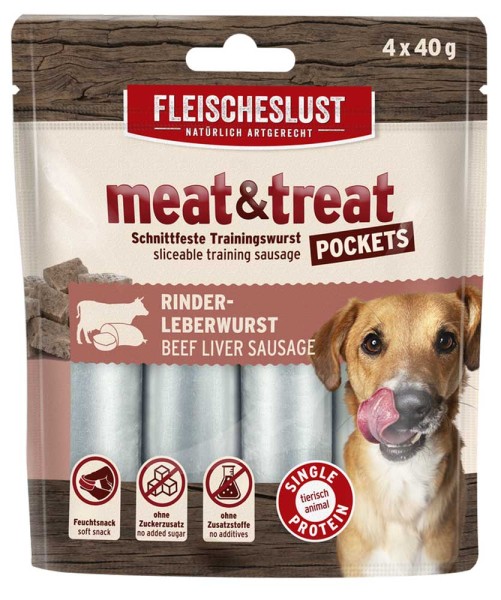 Fleischeslust meat & treat Pockets Rinderleberwurst 4 x 40g