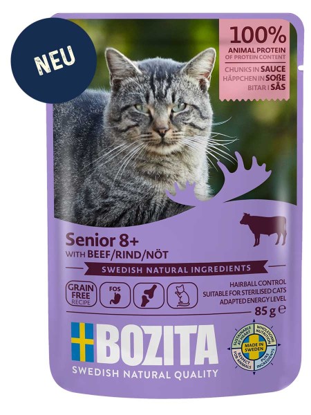 Bozita Cat Häppchen in Soße Senior 8+ mit Extra Rind