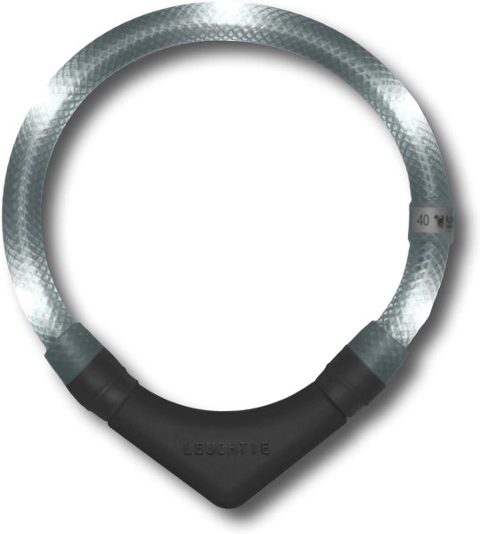 LEUCHTIE® Leuchthalsband Plus weiß Größe 35 I LED Halsband für Hunde I 100 h Leuchtdauer